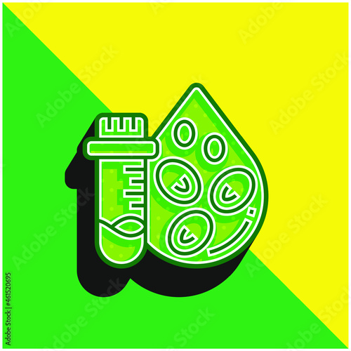 Blood Count Test Green and yellow modern 3d vector icon logo