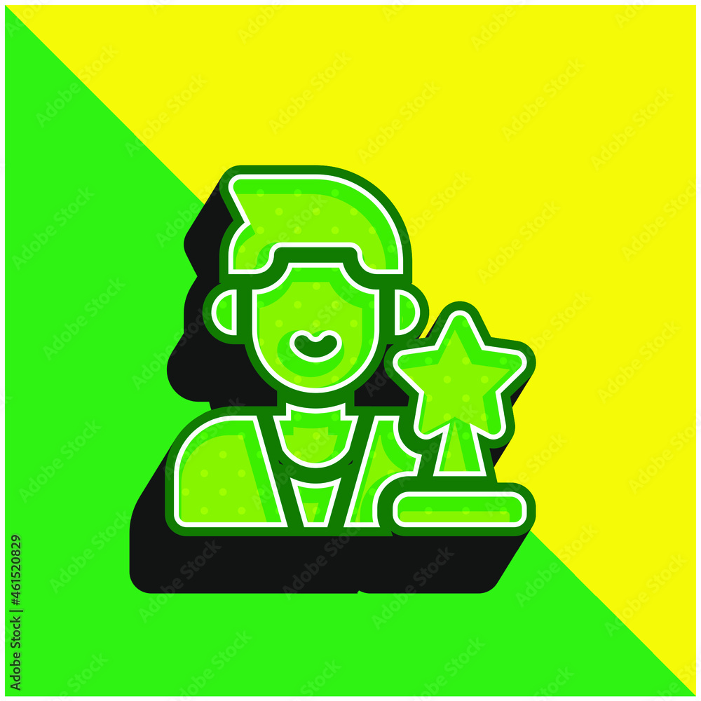 Actor Green and yellow modern 3d vector icon logo Actor Green and yellow modern 3d vector icon logo