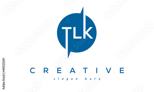 Creative Initial TLK Circle Letter Logo Design Vector photo