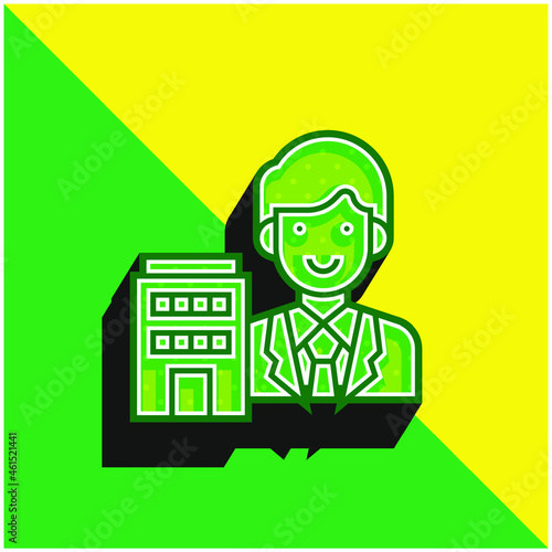 Agent Green and yellow modern 3d vector icon logo © LIGHTFIELD STUDIOS