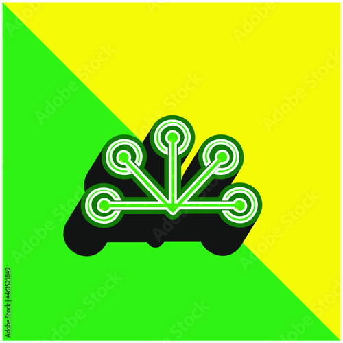 Antenna Green and yellow modern 3d vector icon logo