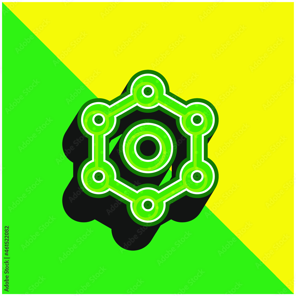 custom made wallpaper toronto digitalBenzene Green and yellow modern 3d vector icon logo