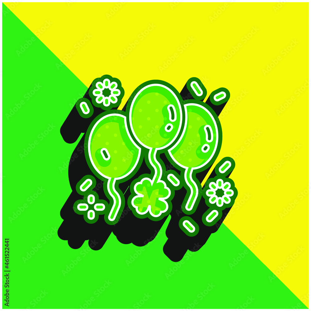 Balloon Green and yellow modern 3d vector icon logo Balloon Green and yellow modern 3d vector icon logo
