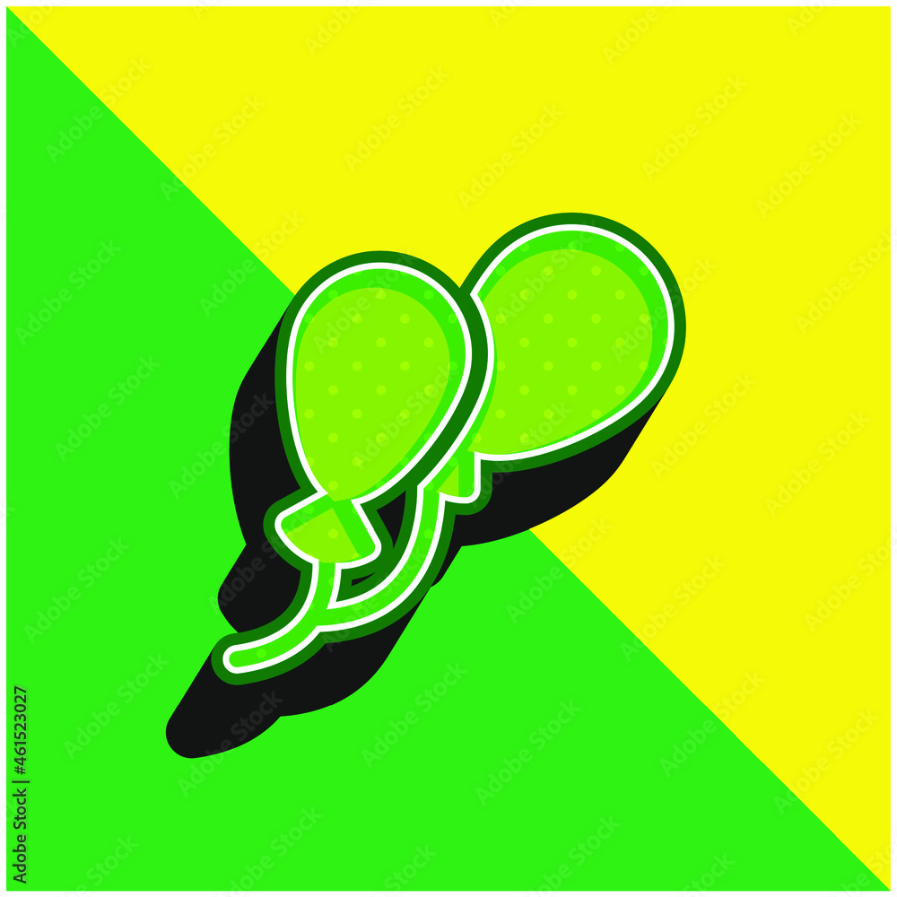 Balloons Green and yellow modern 3d vector icon logo Balloons Green and yellow modern 3d vector icon logo