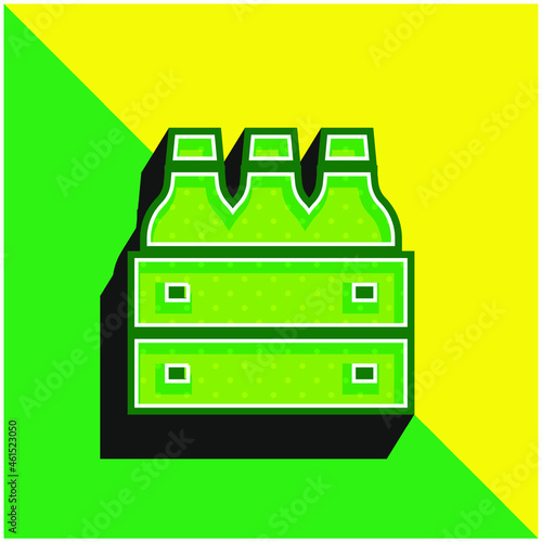 Beer Green and yellow modern 3d vector icon logo