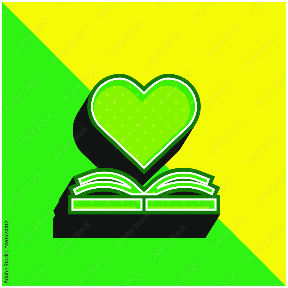Book Green and yellow modern 3d vector icon logo Book Green and yellow modern 3d vector icon logo