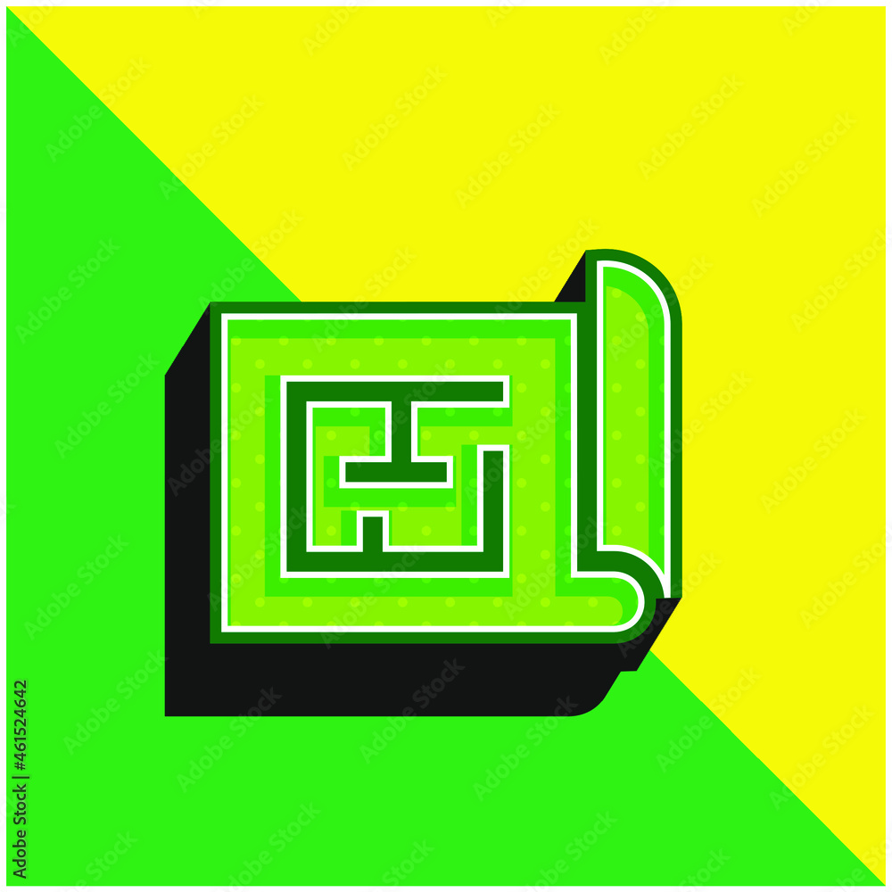 Blueprint Green and yellow modern 3d vector icon logo Blueprint Green and yellow modern 3d vector icon logo