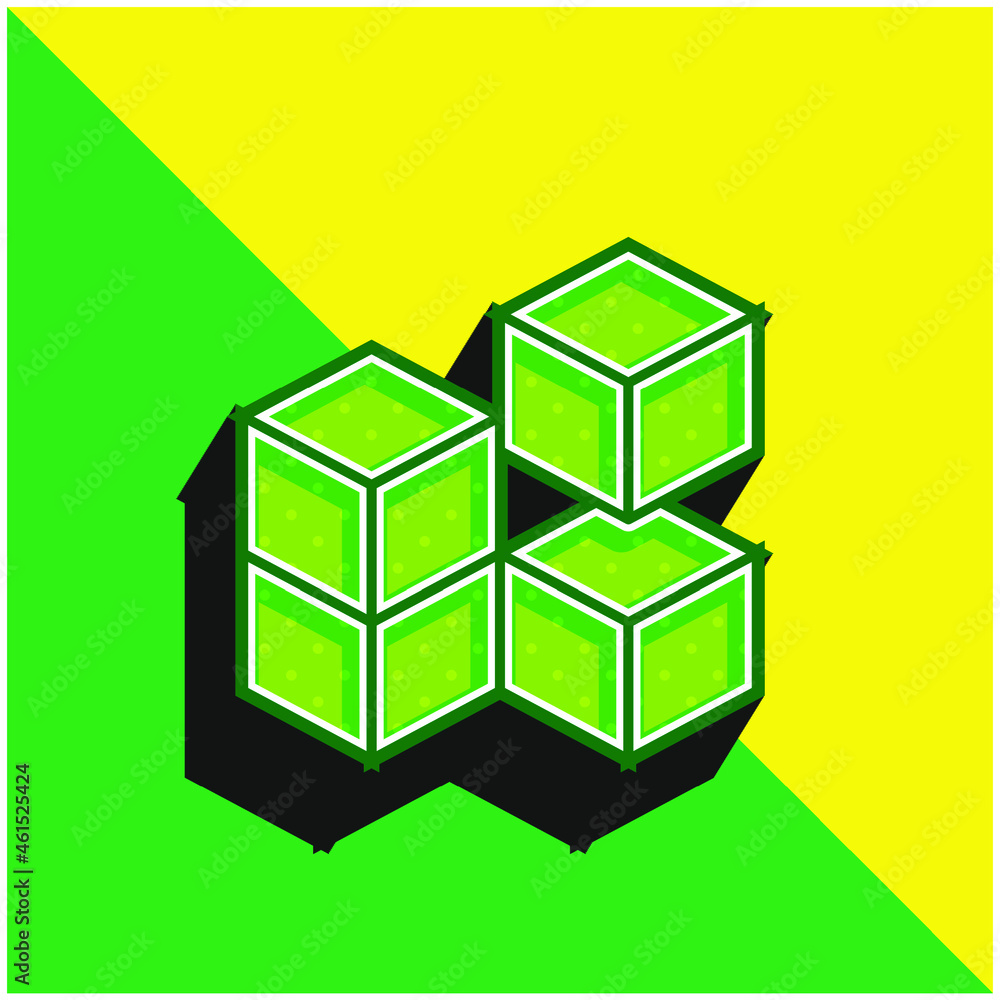 3d Cube Green and yellow modern 3d vector icon logo 3d Cube Green and yellow modern 3d vector icon logo