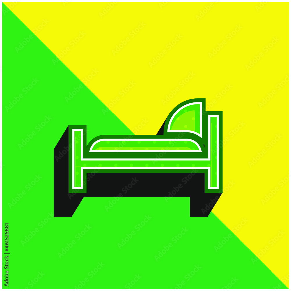 Bed Green and yellow modern 3d vector icon logo Bed Green and yellow modern 3d vector icon logo