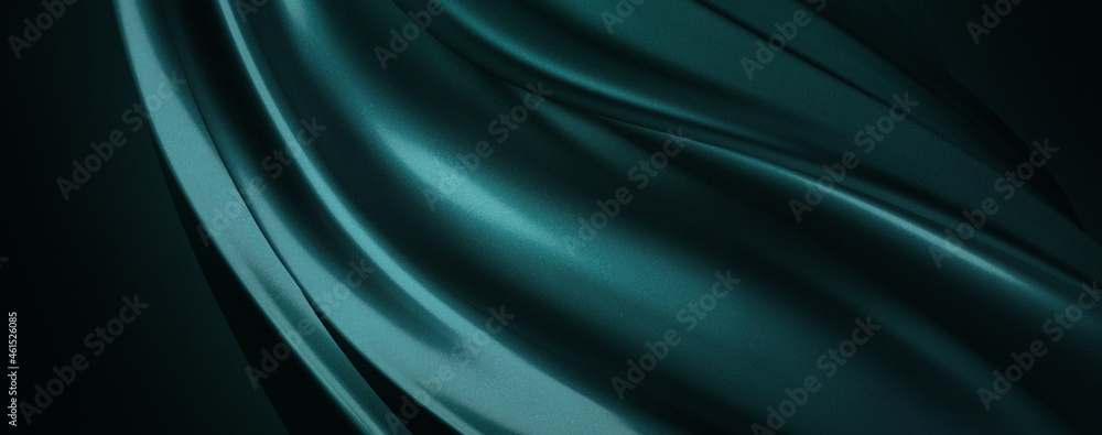 Fototapeta premium Modern Green Futuristic Cyberspace Abstract Metallic Chrome Wave Background for Headers, Website and Wallpaper