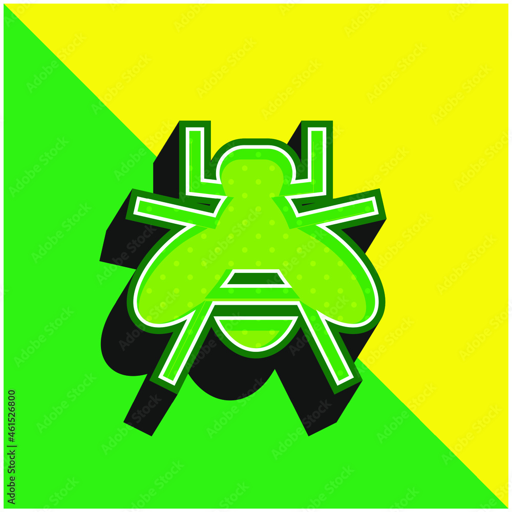 Bee Green and yellow modern 3d vector icon logo Bee Green and yellow modern 3d vector icon logo