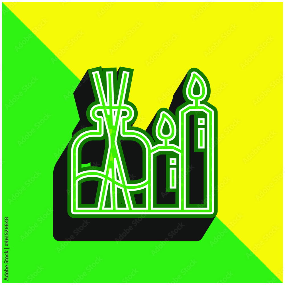 Aromatherapy Green and yellow modern 3d vector icon logo Aromatherapy Green and yellow modern 3d vector icon logo