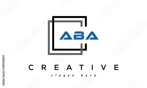 creative initial letters ABA square logo design concept vector