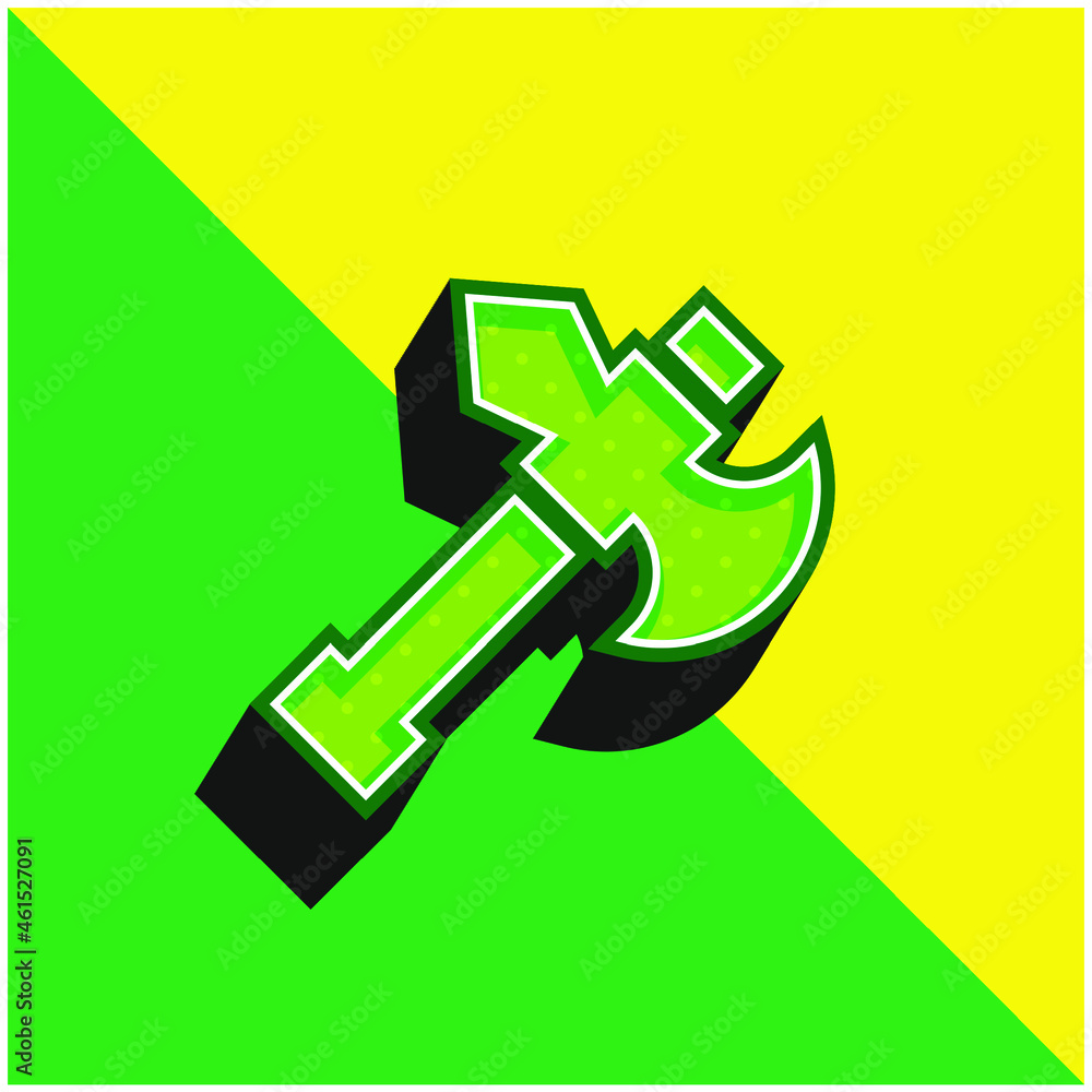 Axe Green and yellow modern 3d vector icon logo Axe Green and yellow modern 3d vector icon logo