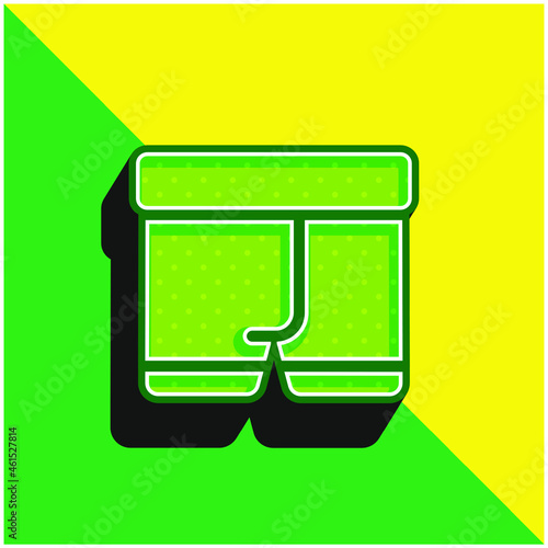 Boxers Green and yellow modern 3d vector icon logo