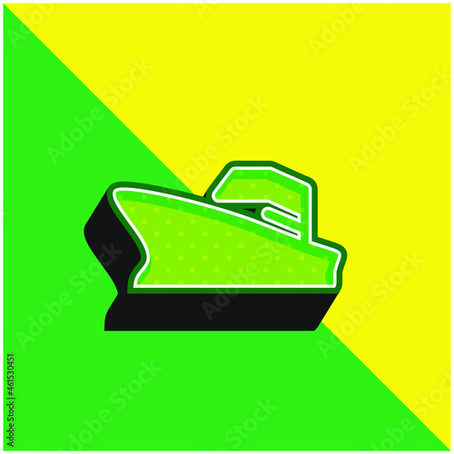 Battleship Green and yellow modern 3d vector icon logo