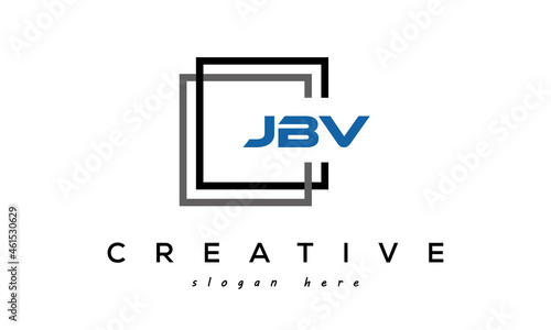 creative initial letters JBV square logo design concept vector photo