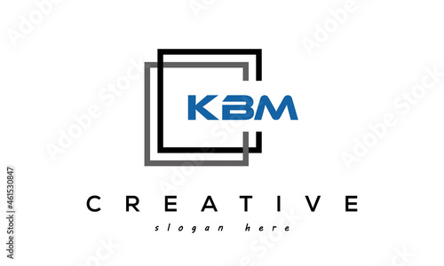 creative initial letters KBM square logo design concept vector photo