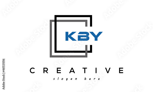 creative initial letters KBY square logo design concept vector photo