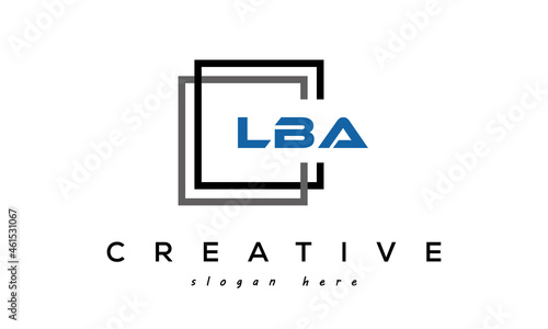 creative initial letters LBA square logo design concept vector photo