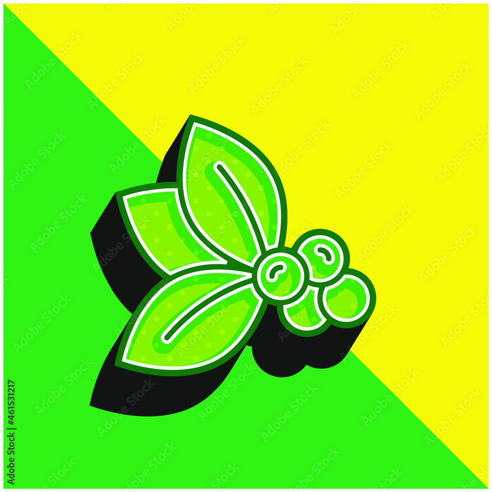 Berries Green and yellow modern 3d vector icon logo Berries Green and yellow modern 3d vector icon logo