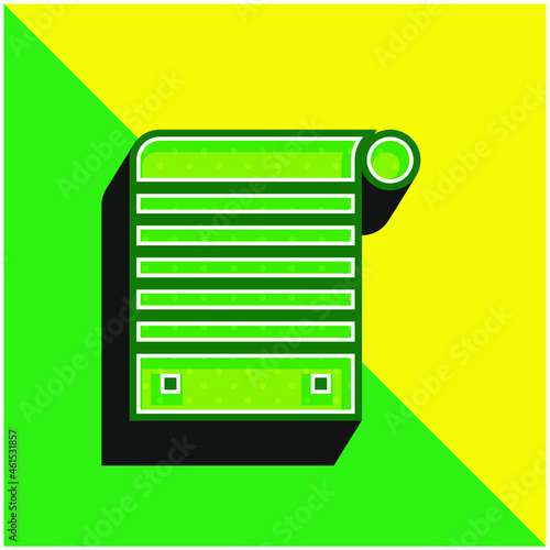 Blind Green and yellow modern 3d vector icon logo