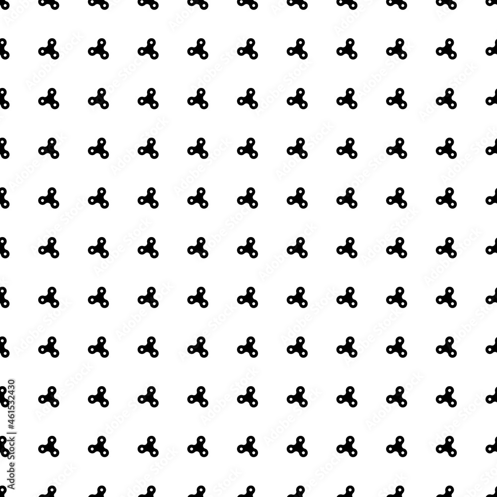 Obraz premium Square seamless background pattern from geometric shapes. The pattern is evenly filled with big black spinner symbols. Vector illustration on white background