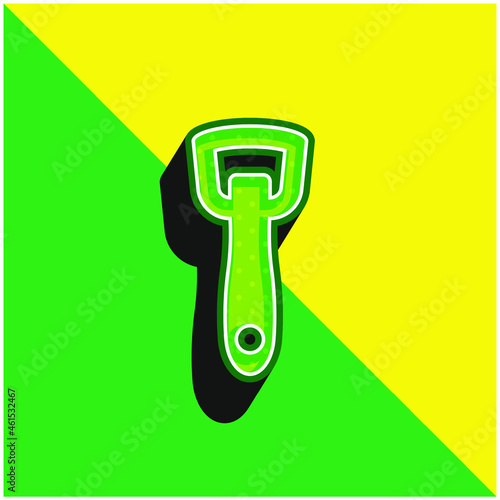 Bottle Opener Green and yellow modern 3d vector icon logo