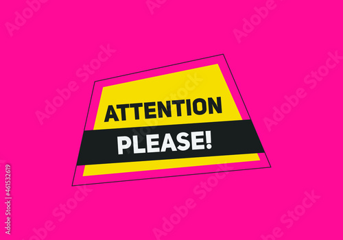 attention please button colorful shape. label sign icon. web banner for business