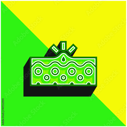 Acne Green and yellow modern 3d vector icon logo