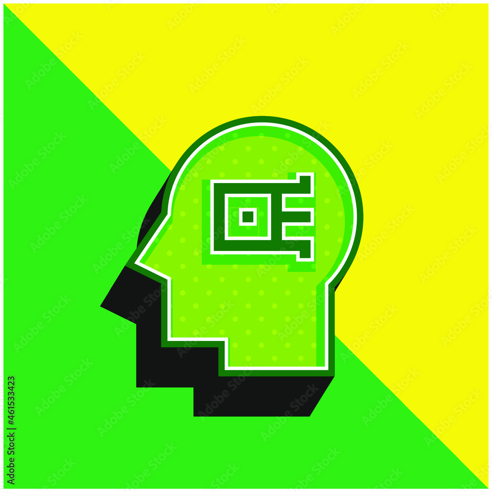 Artificial Intelligence Green and yellow modern 3d vector icon logo Artificial Intelligence Green and yellow modern 3d vector icon logo