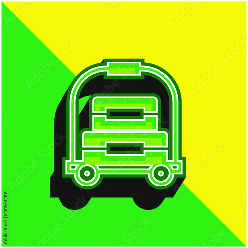 Bellhop Green and yellow modern 3d vector icon logo