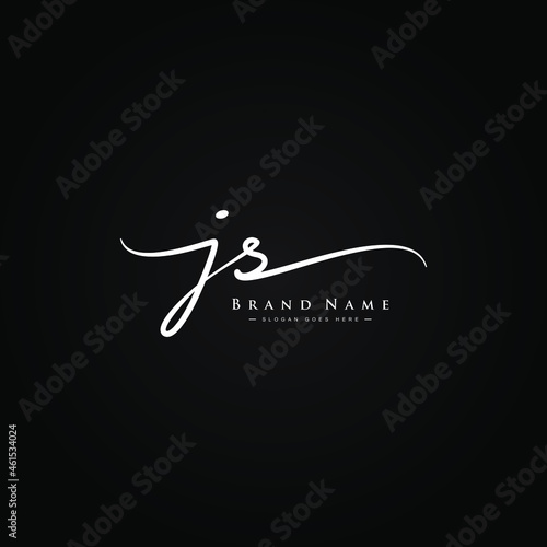 Initial Letter JS Logo - Hand Drawn Signature Logo