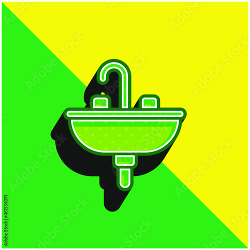 Basin Green and yellow modern 3d vector icon logo