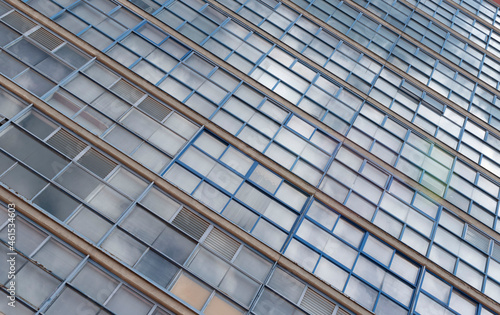 Building facade with reflections