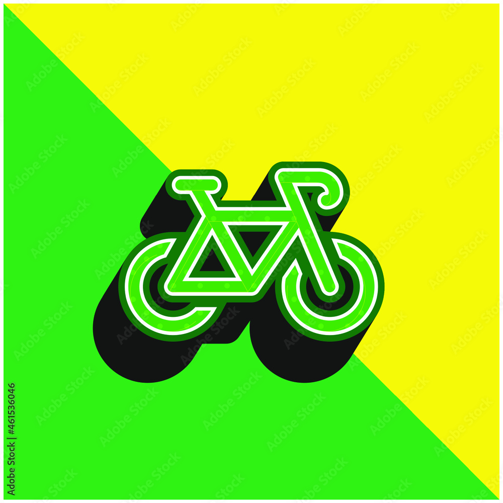 Bicycle Green and yellow modern 3d vector icon logo Bicycle Green and yellow modern 3d vector icon logo