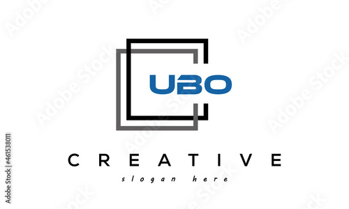 creative initial letters UBO square logo design concept vector photo