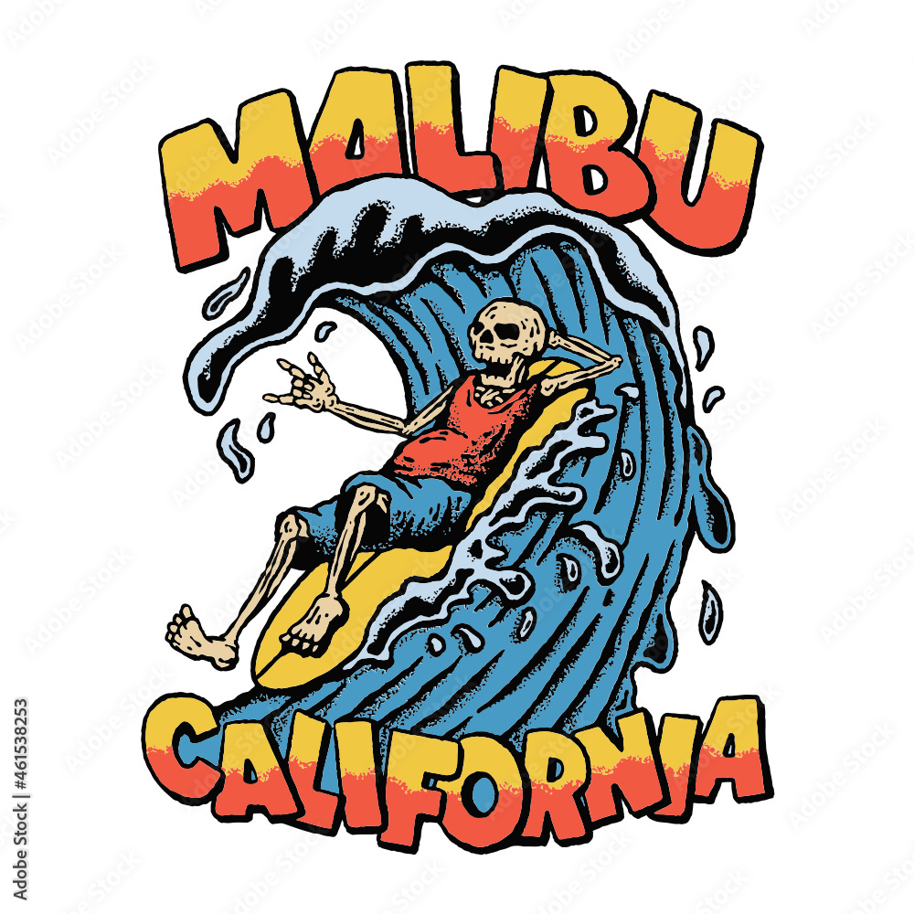 Skull surfer illustration Skull surfer illustration