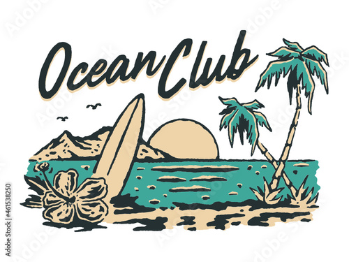 Ocean club beach illustration