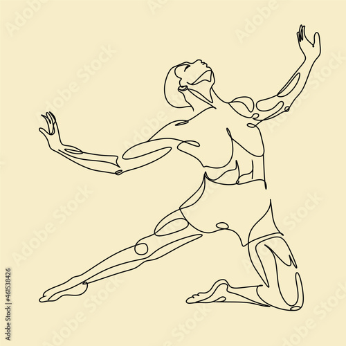 Modern ballet dancer Line art Vector.  One line man dancer ballet move. Creative concept of dances. A modern street dance, dancer, young, street, urban, break, hip-hop, dancing.