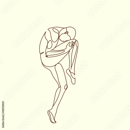 Modern ballet dancer Line art Vector.  One line man dancer ballet move. Creative concept of dances. A modern street dance, dancer, young, street, urban, break, hip-hop, dancing.