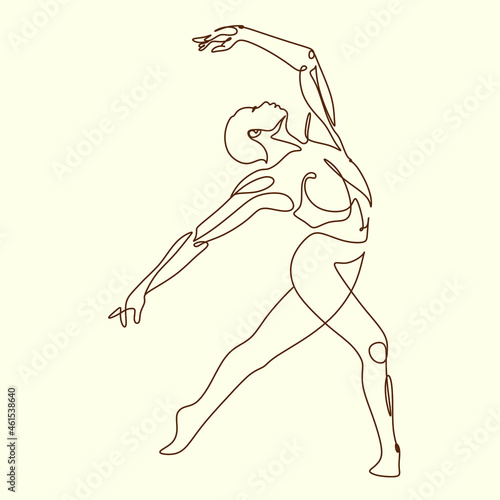 Modern ballet dancer Line art Vector.  One line man dancer ballet move. Creative concept of dances. A modern street dance, dancer, young, street, urban, break, hip-hop, dancing.