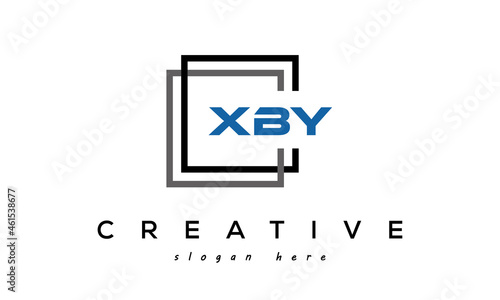 creative initial letters XBY square logo design concept vector photo