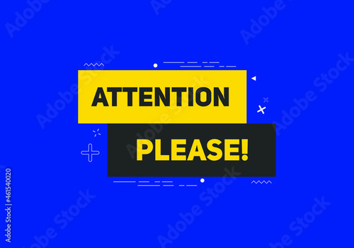 attention please button colorful shape. label sign icon. web banner for business