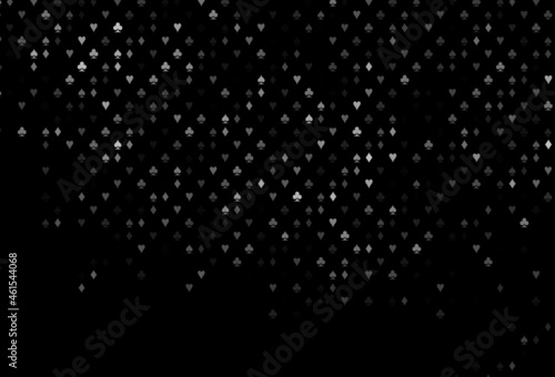 Dark Silver, Gray vector cover with symbols of gamble.