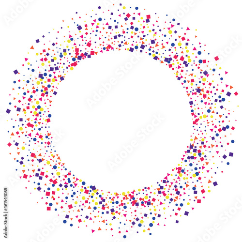 Green Round Rainbow Texture. Burst Circle Background. Yellow Surprise Square Isolated. Red Jubilee Confetti. photo