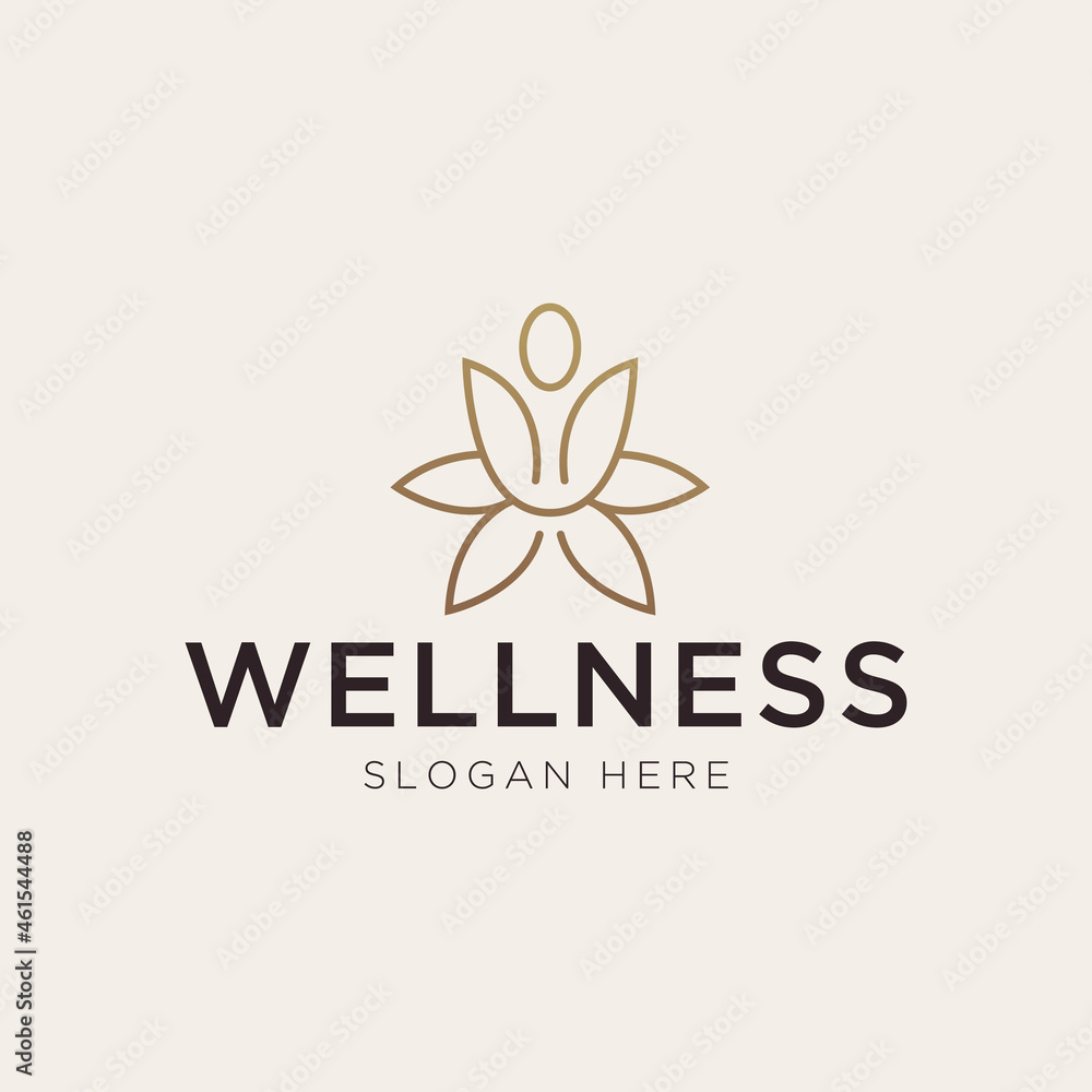 Luxury people wellness logo template Luxury people wellness logo template