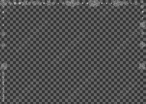 Wallpaper Mural Silver Confetti Background Transparent Vector. Snowflake Macro Texture. Luminous Snow Holiday. Metal Christmas Pattern. Torontodigital.ca