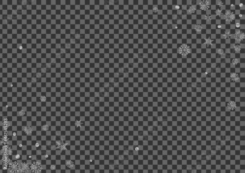 Wallpaper Mural Silver Confetti Background Transparent Vector. Snowflake Subtle Illustration. Metal Dot Christmas. Luminous Freeze Texture. Torontodigital.ca