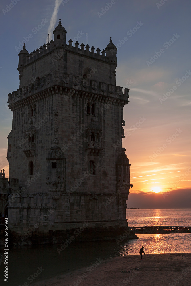 Sunset at the Torre de Belém, Lisbon, Portugal